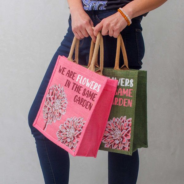 bolsa de yute estampada