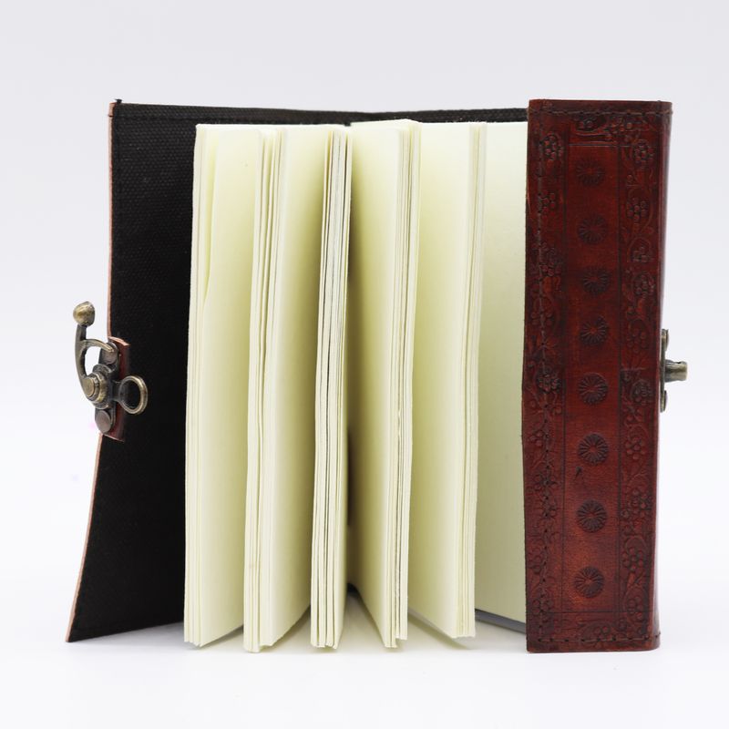 Cuaderno Esotérico Dos Dragones - Vintage con Borde de Costura