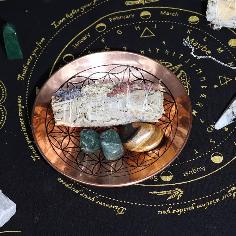 Oferta de cobre / Placa para sahumar - Flor de la Vida
