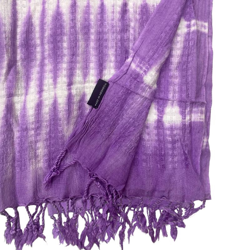 Estola/Bufanda Boho Java Art - Rayas lavanda & Motivo - 62 x 200 cm