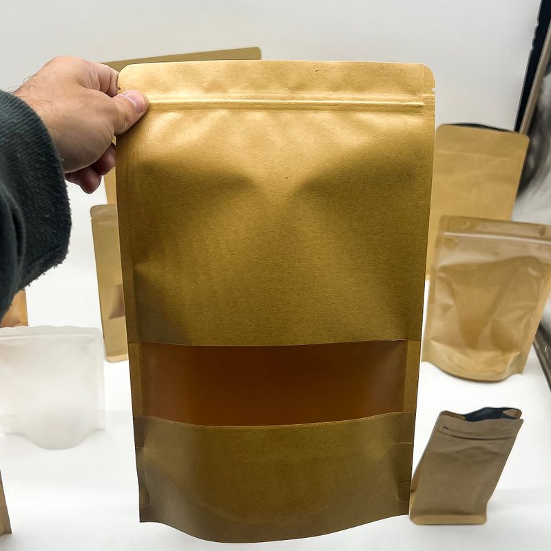 Bolsas kraft con ventana 10x20m