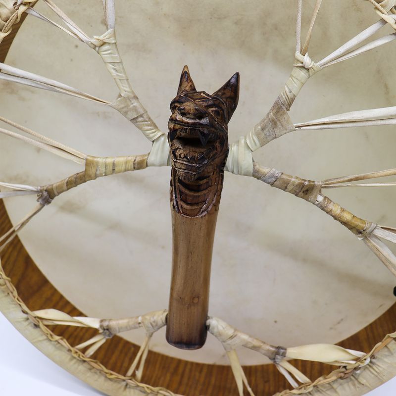 Espíritu del dragón - tambor chamán y baqueta - ajustable - 40 cm