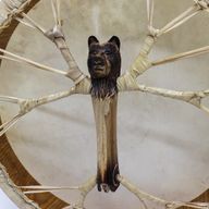 Espíritu del Oso - Tambor Chamán y Baqueta - Afinable - 40 cm