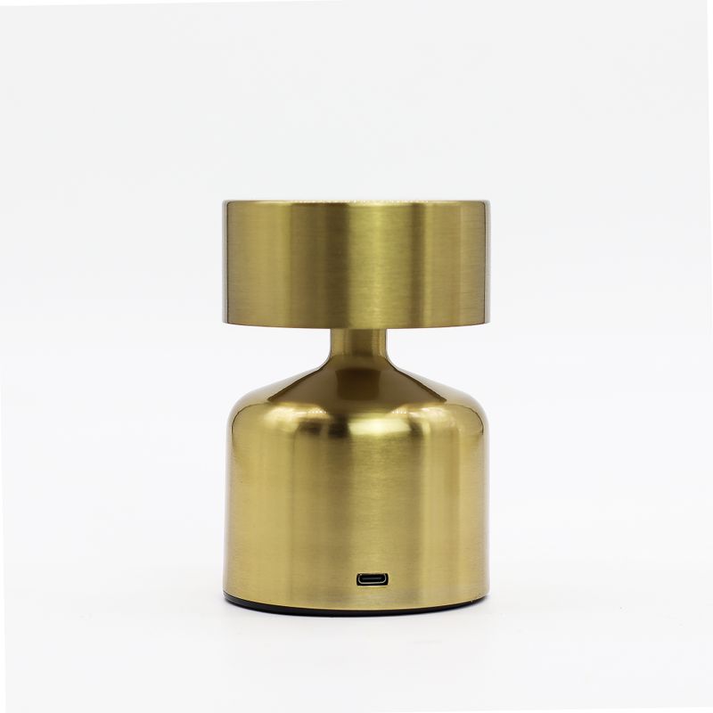 Lámpara táctil - Champiñón plano bronce - USB (C) - Recargable (400 vatios)