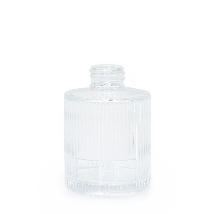 Botella redonda acanalada para difusor de varillas de 150 ml  - Transparente