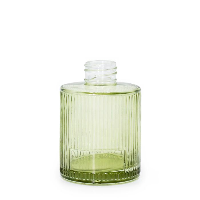 Botella redonda acanalada para difusor de varillas de 150 ml  - Verde ahumado