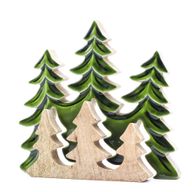 Perdido en el bosque - Decoración de madera 3D de tres árboles - 20x23 cm