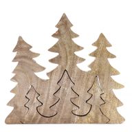 Perdido en el bosque - Decoración de madera 3D de tres árboles - 20x23 cm