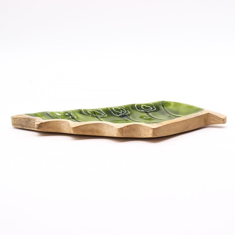 Perdido en el Bosque - Tazón de madera con hoja esmaltada - 33x17cm