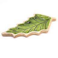 Perdido en el Bosque - Tazón de madera con hoja esmaltada - 33x17cm