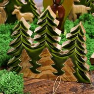 Perdido en el bosque - Decoración de madera 3D de tres árboles - 20x23 cm