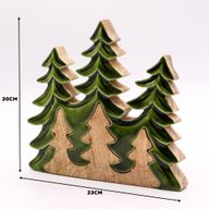 Perdido en el bosque - Decoración de madera 3D de tres árboles - 20x23 cm
