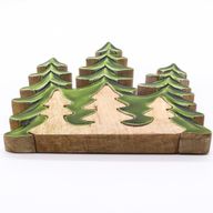 Perdido en el bosque - Decoración de madera 3D de tres árboles - 20x23 cm