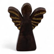 Pequeño ángel de madera de mango - decoración dorada