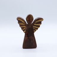 Pequeño ángel de madera de mango - decoración dorada