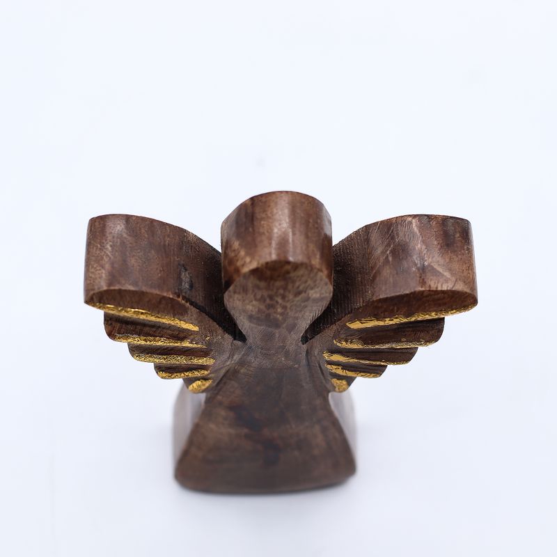 Pequeño ángel de madera de mango - decoración dorada