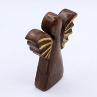 Ángel de madera de mango mediano - decoración dorada