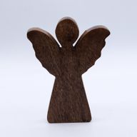 Ángel de madera de mango mediano - decoración dorada