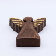 Ángel de madera de mango mediano - decoración dorada