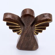 Ángel grande de madera de mango - decoración dorada