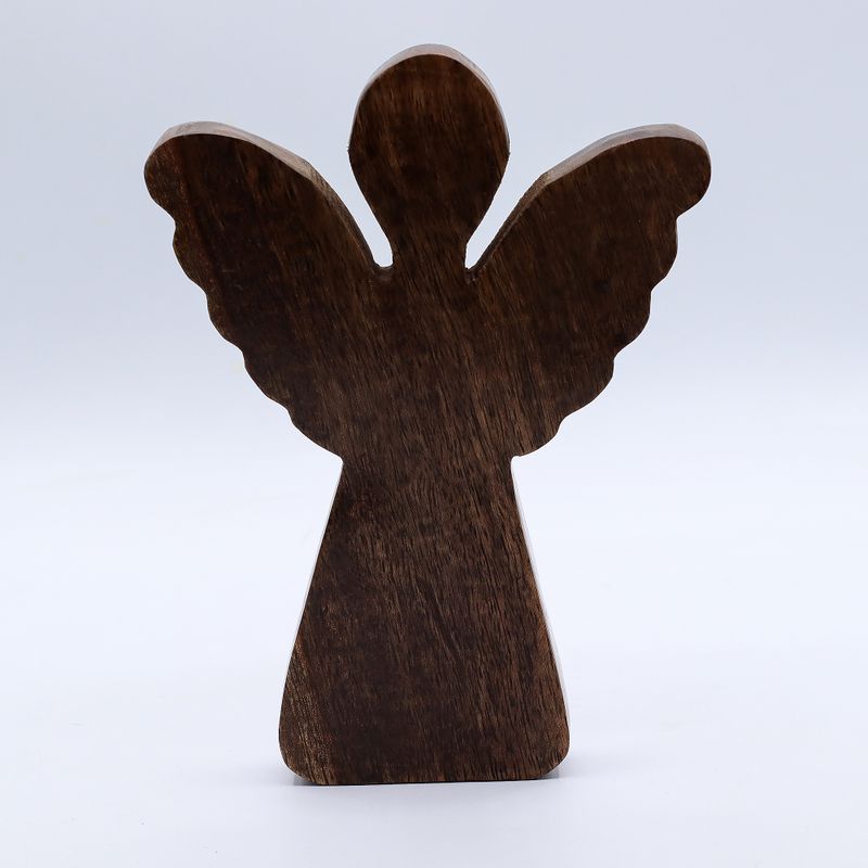 Ángel grande de madera de mango - decoración dorada