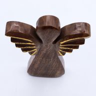 Ángel grande de madera de mango - decoración dorada