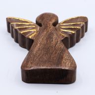 Ángel grande de madera de mango - decoración dorada