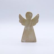Ángel de madera de mango - lavado blanco