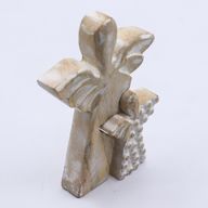 Ángel de madera de mango en Ángel - lavado blanco