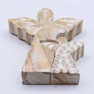 Ángel de madera de mango en Ángel - lavado blanco