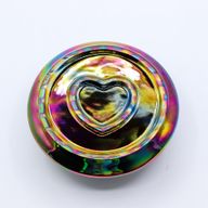 Soporte cerámico para Palo Santo e Incienso - Mandala - Arcoíris Metálico