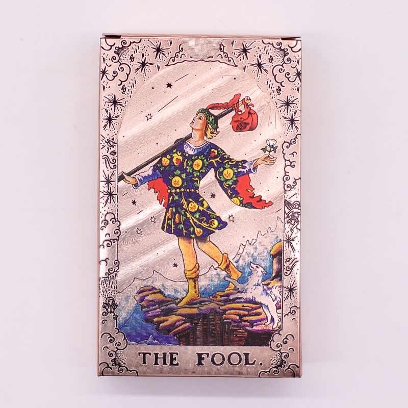 Set de cartas de Tarot con foil en oro rosa - Fase lunar - con folleto