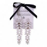 Pendientes de Cristal Vintage - Largo - Perla