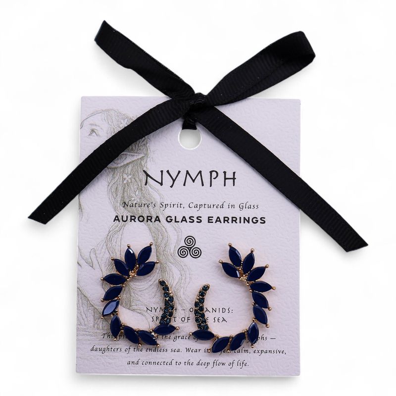 Pendientes de Cristal Vintage - Aro - Azul