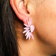 Pendientes de Cristal Vintage - Alas de ángel - Cuarzo Rosa