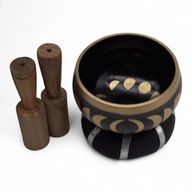 Juego de Cuenco Tibetano - Fase Lunar - Negro 10,7 cm