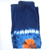 Pantalones de estilo japonés para descanso - Turquesa y naranja - M