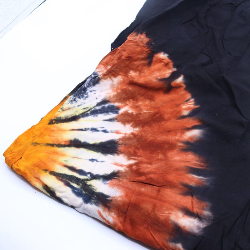 Pantalones de descanso de estilo japonés - negro chocolate y naranja - L