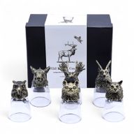 Conjunto regalo de 6 vasos de chupito (50 ml) - Criaturas Salvajes del Bosque - Bronce antiguo