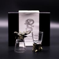 Conjunto regalo de 6 vasos de chupito (50 ml) - Criaturas Salvajes del Bosque - Bronce antiguo
