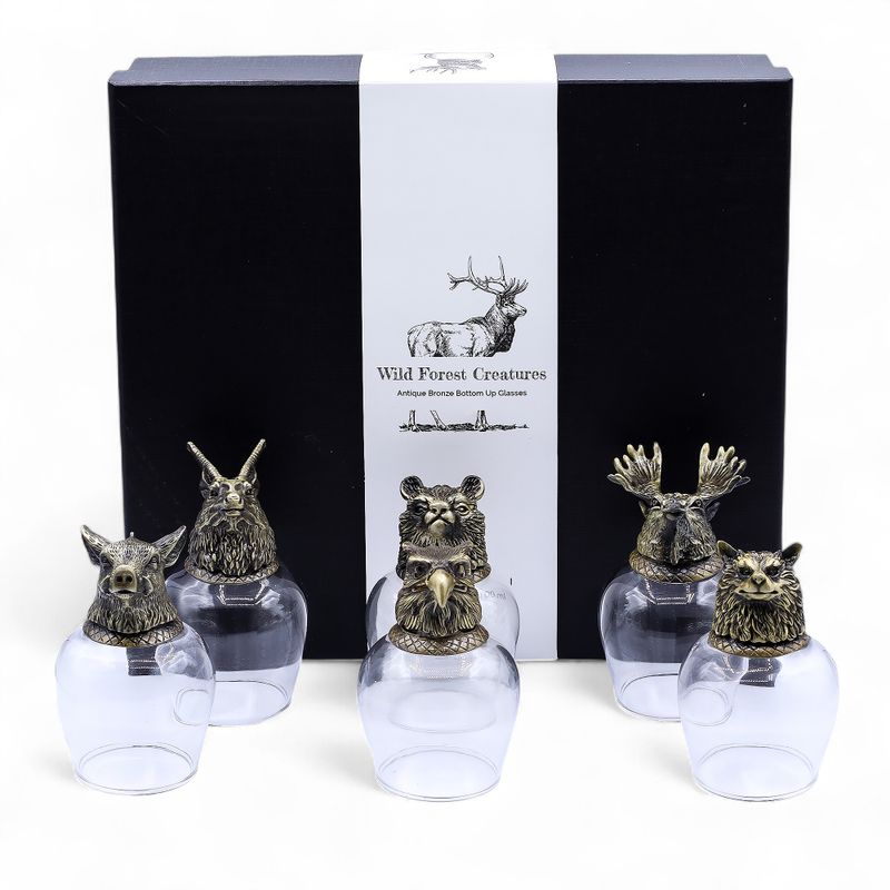 Set de regalo de 6 vasos (50ml) - Criaturas Místicas - Bronce Antiguo
