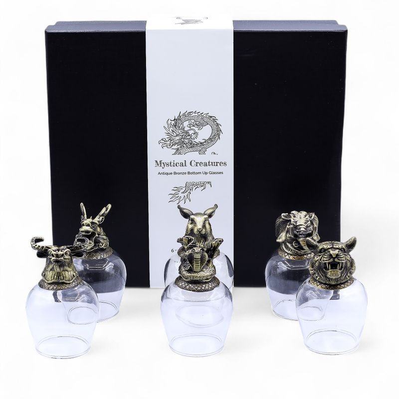 Set de regalo de 6 vasos (100 ml) - Criaturas Místicas - Bronce Antiguo
