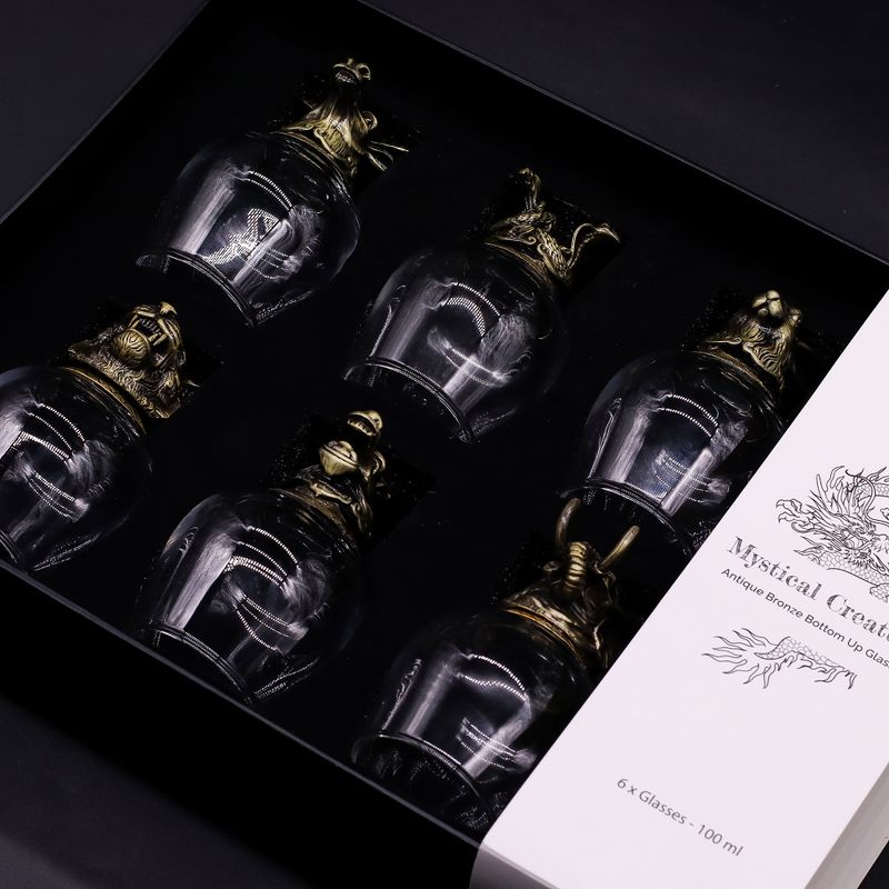 Set de regalo de 6 vasos (100 ml) - Criaturas Místicas - Bronce Antiguo