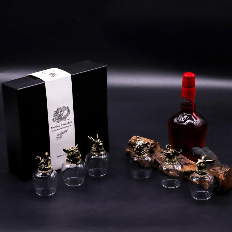 Set de regalo de 6 vasos (100 ml) - Criaturas Místicas - Bronce Antiguo