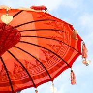 Parasol de patio Bali - Algodón - Decoración naranja - 1,5 m