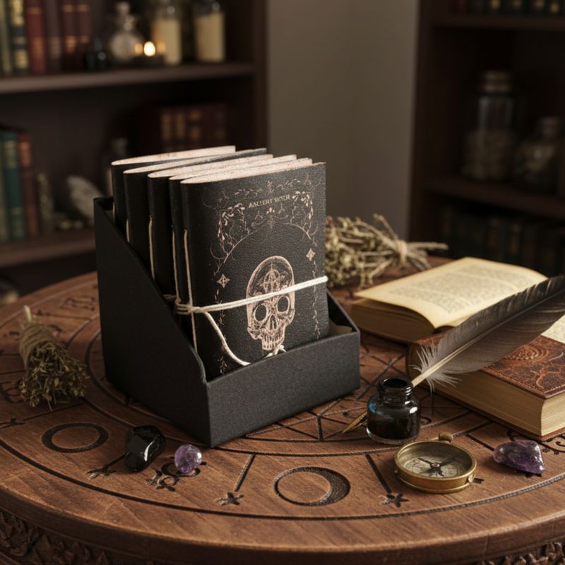 Cuadernos de rituales de brujas surtidos - Cuero (15,2 x 11,4 cm) - Vitrina