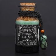 Poción de hechizo de baño de bruja antigua y amuleto de cristal de aventurina - prosperidad