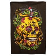 Arte mural de algodón (70x110cm) - Calavera del Día de los Muertos