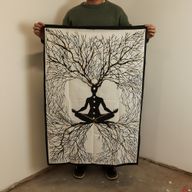 Arte de pared de algodón (70x110cm) - Conexión Tierra-Chakra