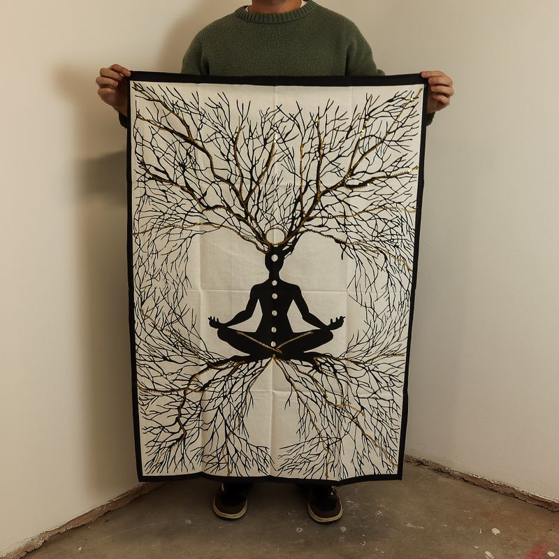 Arte de pared de algodón (70x110cm) - Conexión Tierra-Chakra